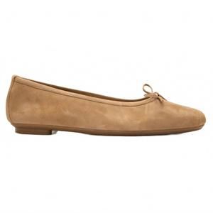 NEW REQINS women's harmony cuir peau flats in naturel